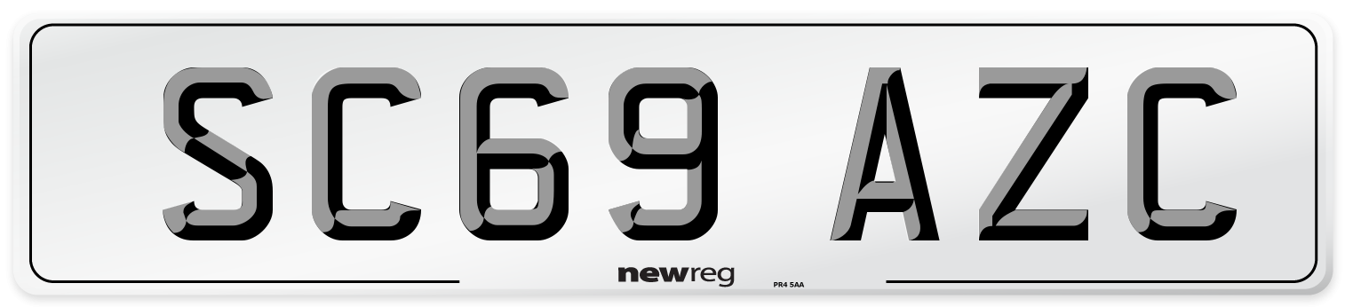 SC69 AZC Number Plate from New Reg